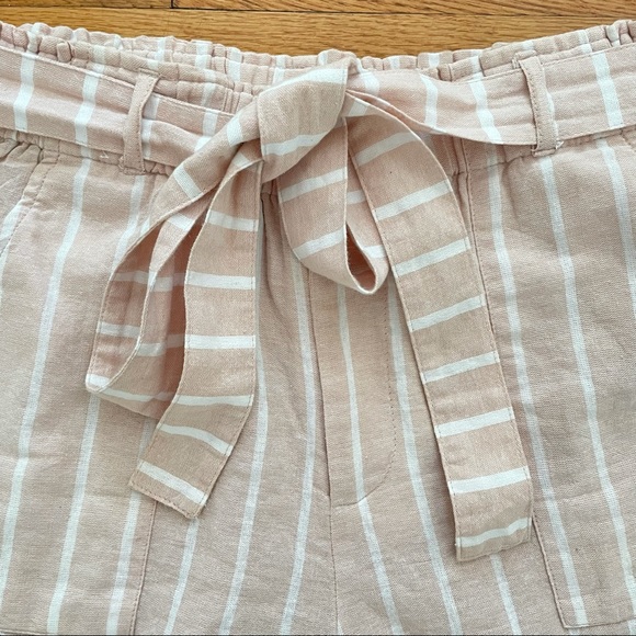 Nordstrom Striped Paper Bag Waist Shorts in Salmon with by OneTheLand - Picture 5 of 6